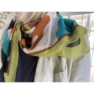 BYBLOS Italian Brand Ironic, cool and self confident Silk Scarf 27x27”